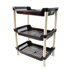3-Tier Plastic Storage Rack – Durable & Space-Saving Organizer