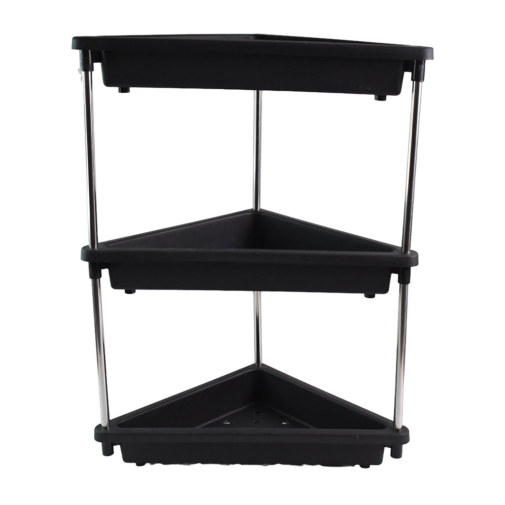 Plastic Corner Storage Rack – 3-Layer Space-Saving Shelf