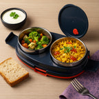 Portable Electric Food Warmer Lunch Box | Dual Stainless Steel Compartments | Leakproof Design
