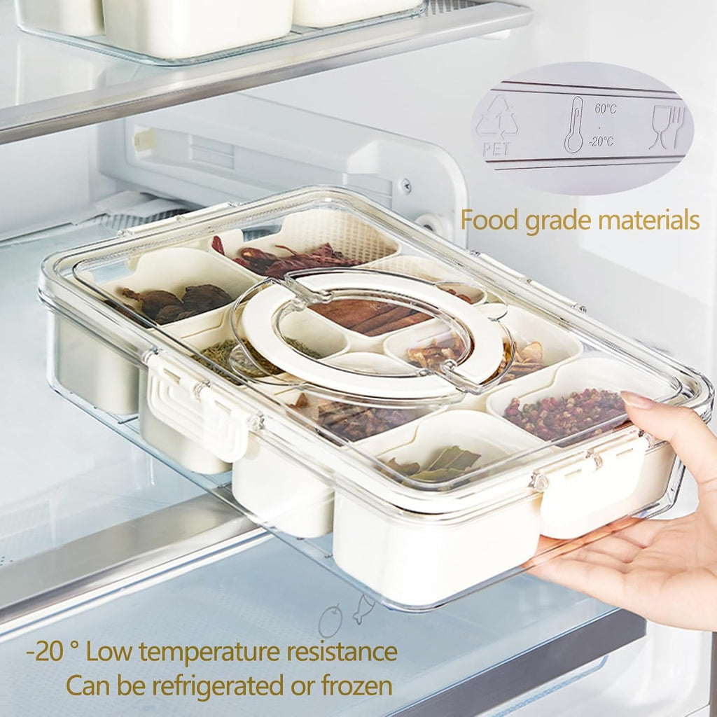 6-Compartment Fridge Storage Box – Leak-Proof, Space-Saving Organizer