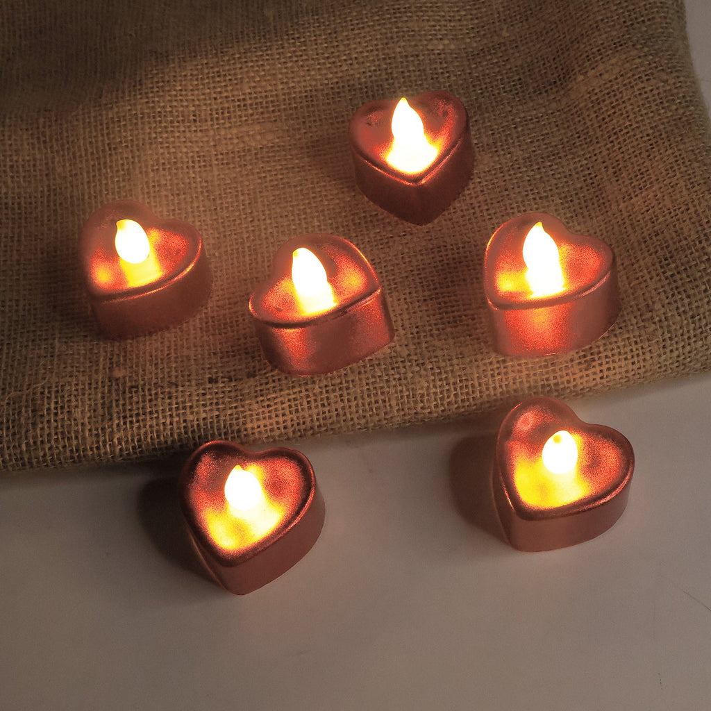 Heart Shape LED Flameless Candles – Romantic Safe Decorative Set