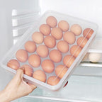 Plastic Egg Storage Container – Clear 24-Grid Fridge Organizer
