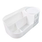 Vanity Organizer with Rotating Tray & Drawers for Easy Storage