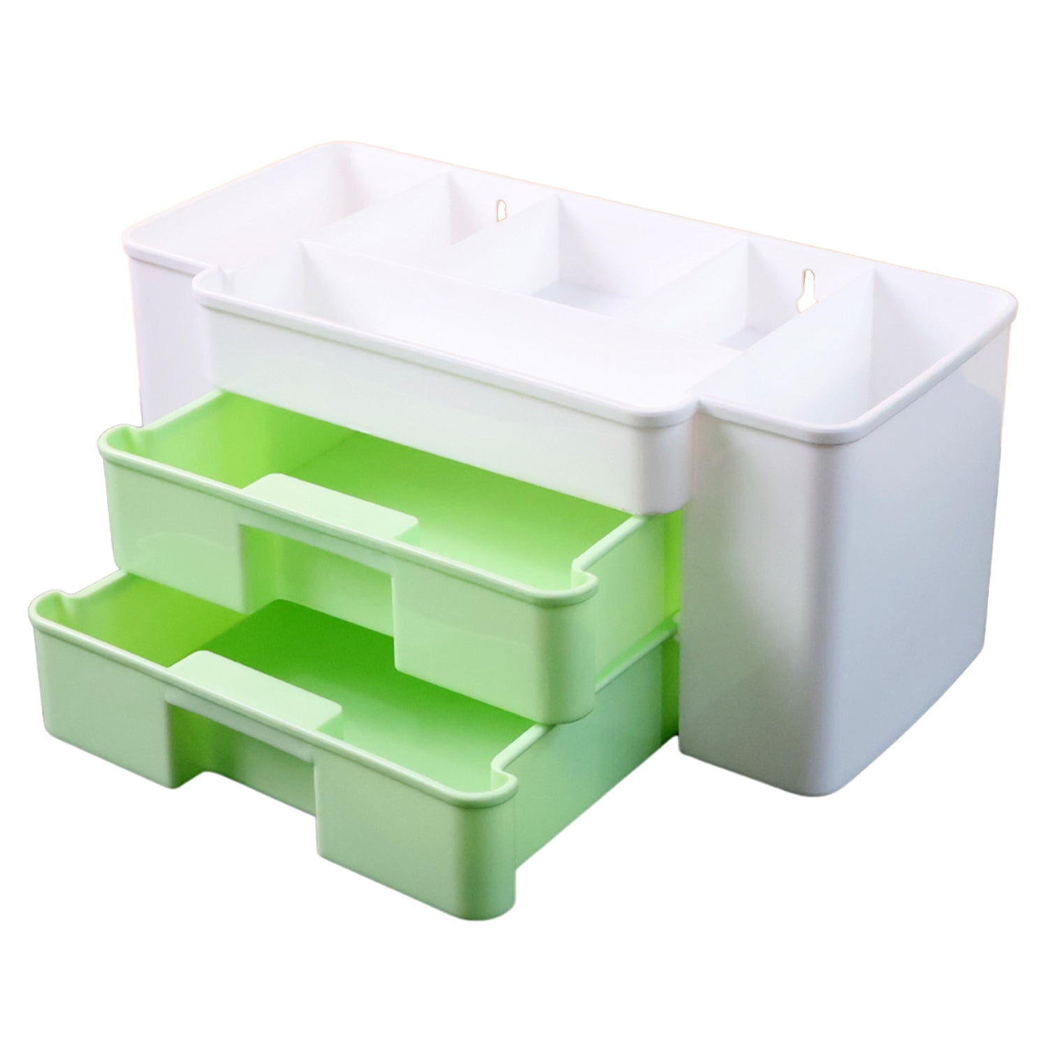 Desktop Organizer – 2-Layer with Dual Drawers & Side Bin for Home & Office