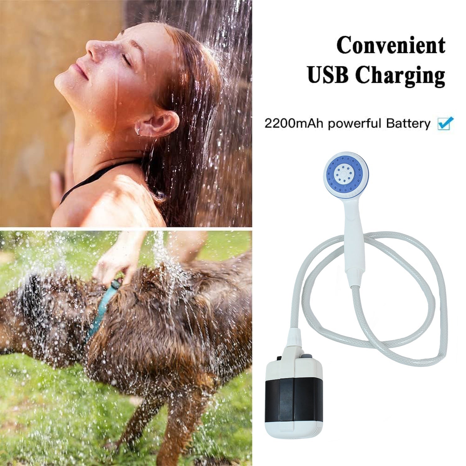Portable Outdoor Shower Kit – USB Rechargeable Pump for Camping Comfort