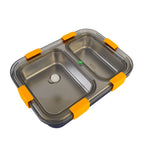 Stainless Steel Lunch Box 2 Section – Leakproof & Durable with Spoon