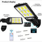 Solar LED Street Light – High Power with Motion Sensor & Remote Control