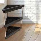 Plastic Corner Storage Rack – 3-Layer Space-Saving Shelf