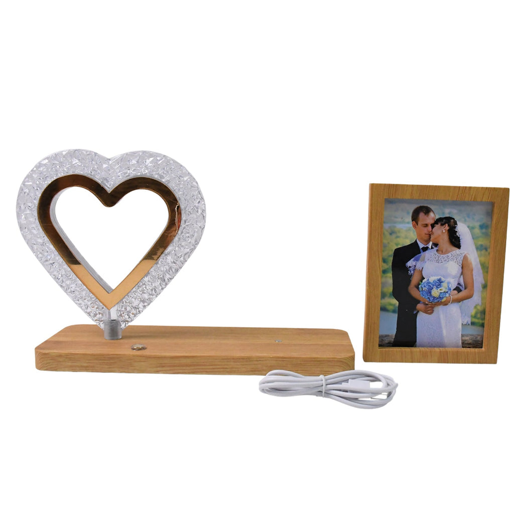 Heart Shape LED Photo Frame Lamp – Romantic Wedding Gift