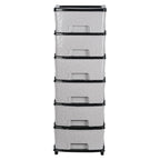 Plastic Drawer Organizer – 6-Layer Stone Texture Storage Cabinet