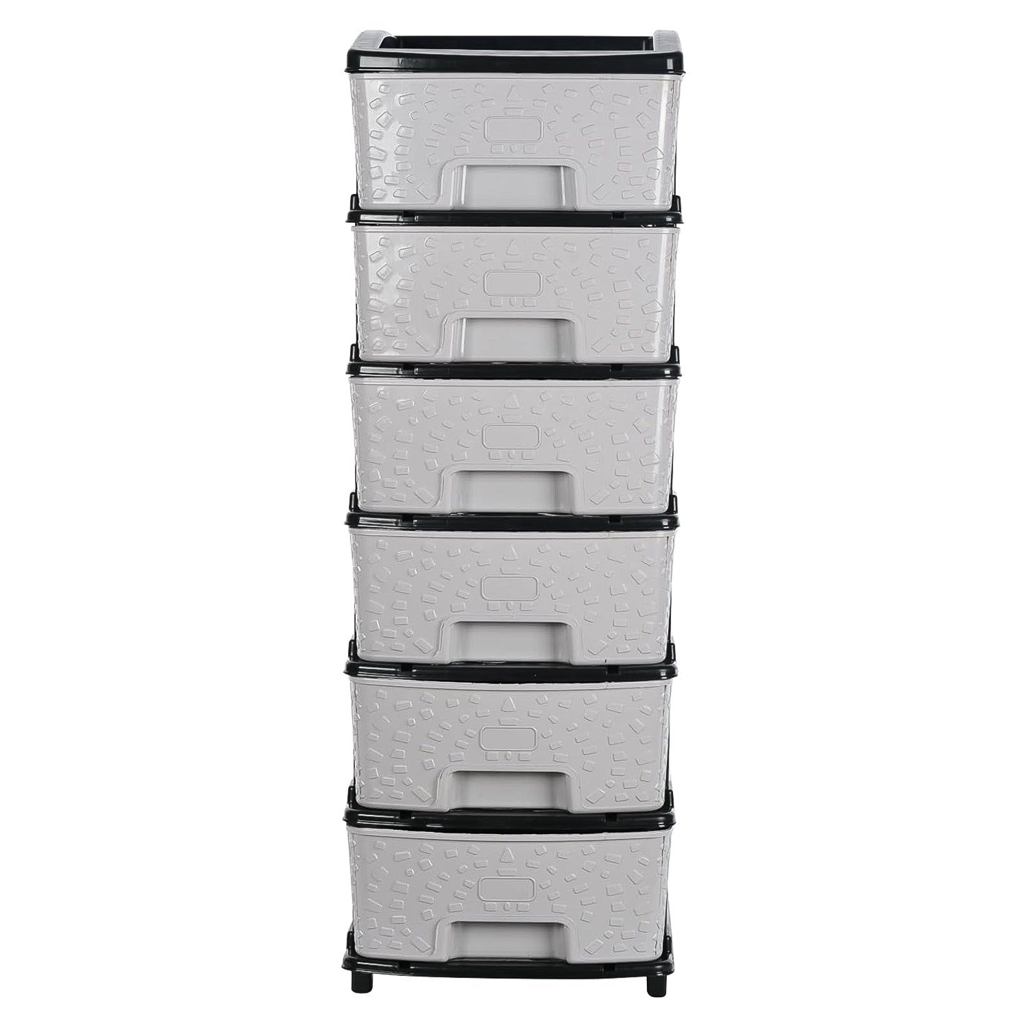 Plastic Drawer Organizer – 6-Layer Stone Texture Storage Cabinet