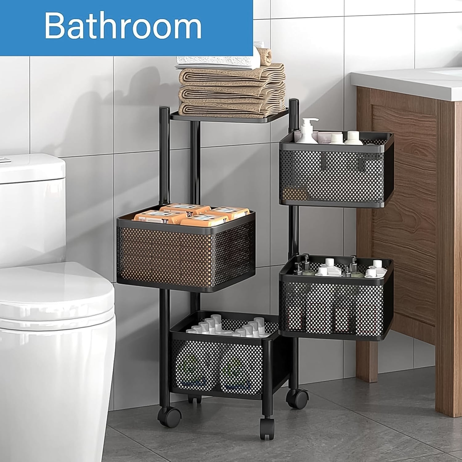 Metal Kitchen Trolley – 4 Layer Durable Storage Rack | Tidy Table