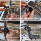 Stainless Steel Sink Caddy Organizer – Durable Clamp-On Holder