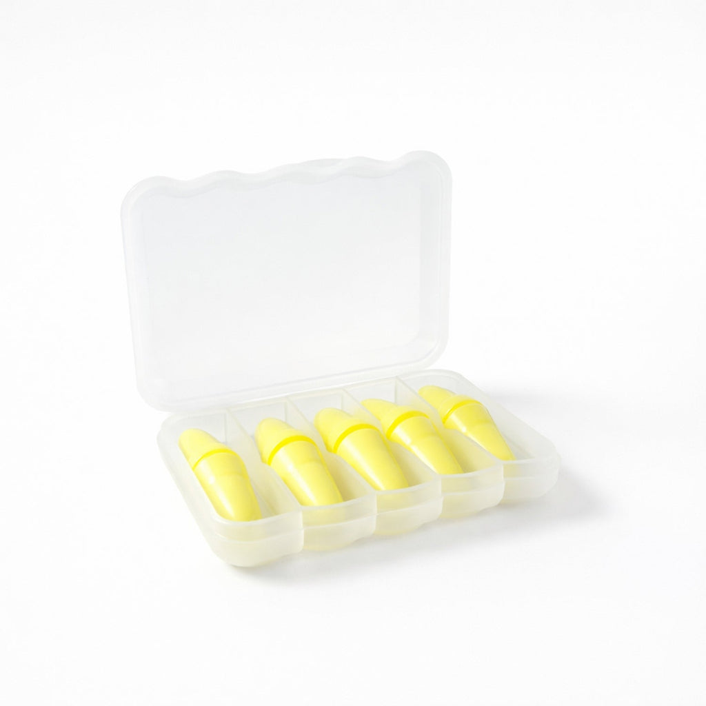 Foam Ear Plugs – Soft Noise Reduction with Storage Case (5 Pairs)