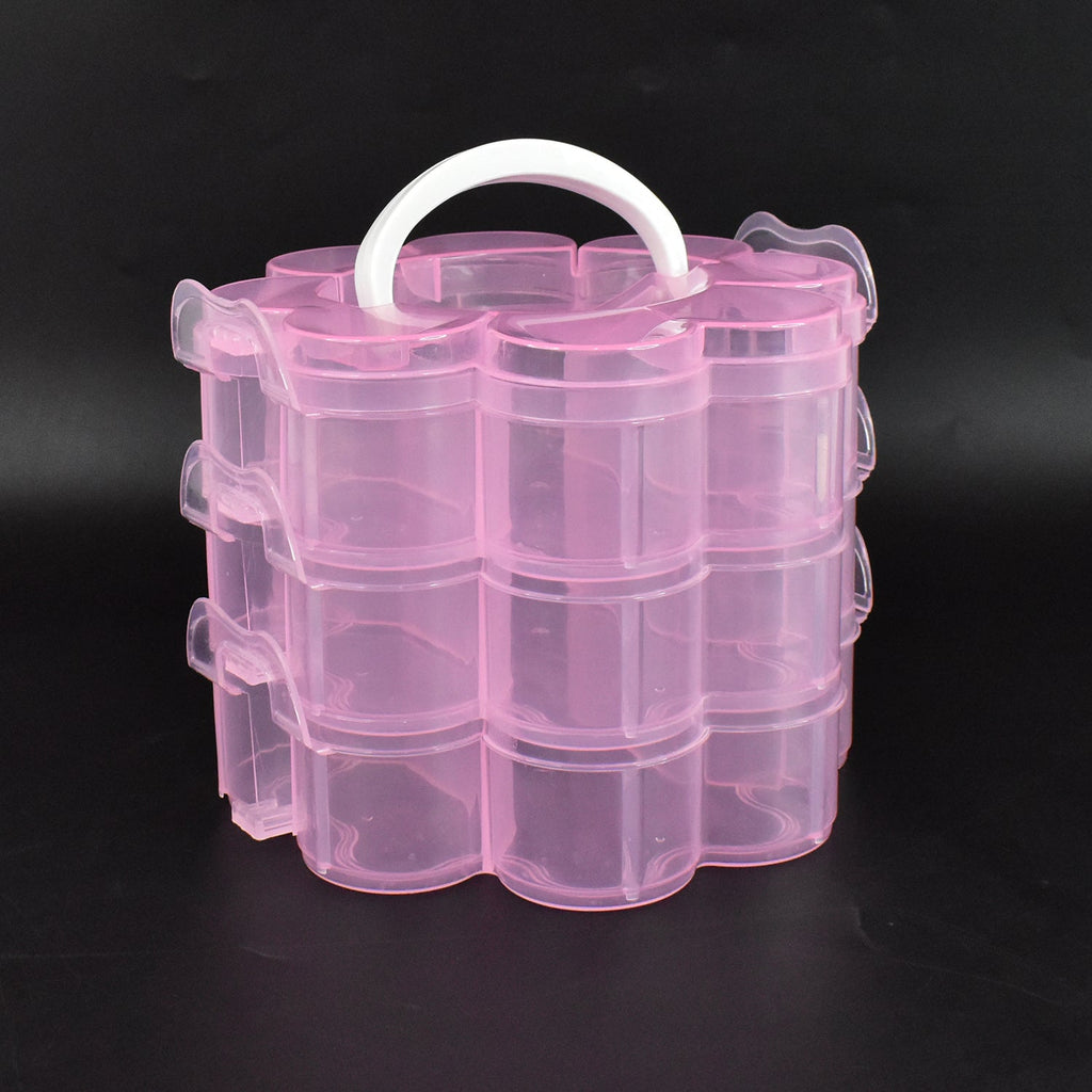 Flower-Shaped 3-Layer Storage Box – 9 Compartments Organizer