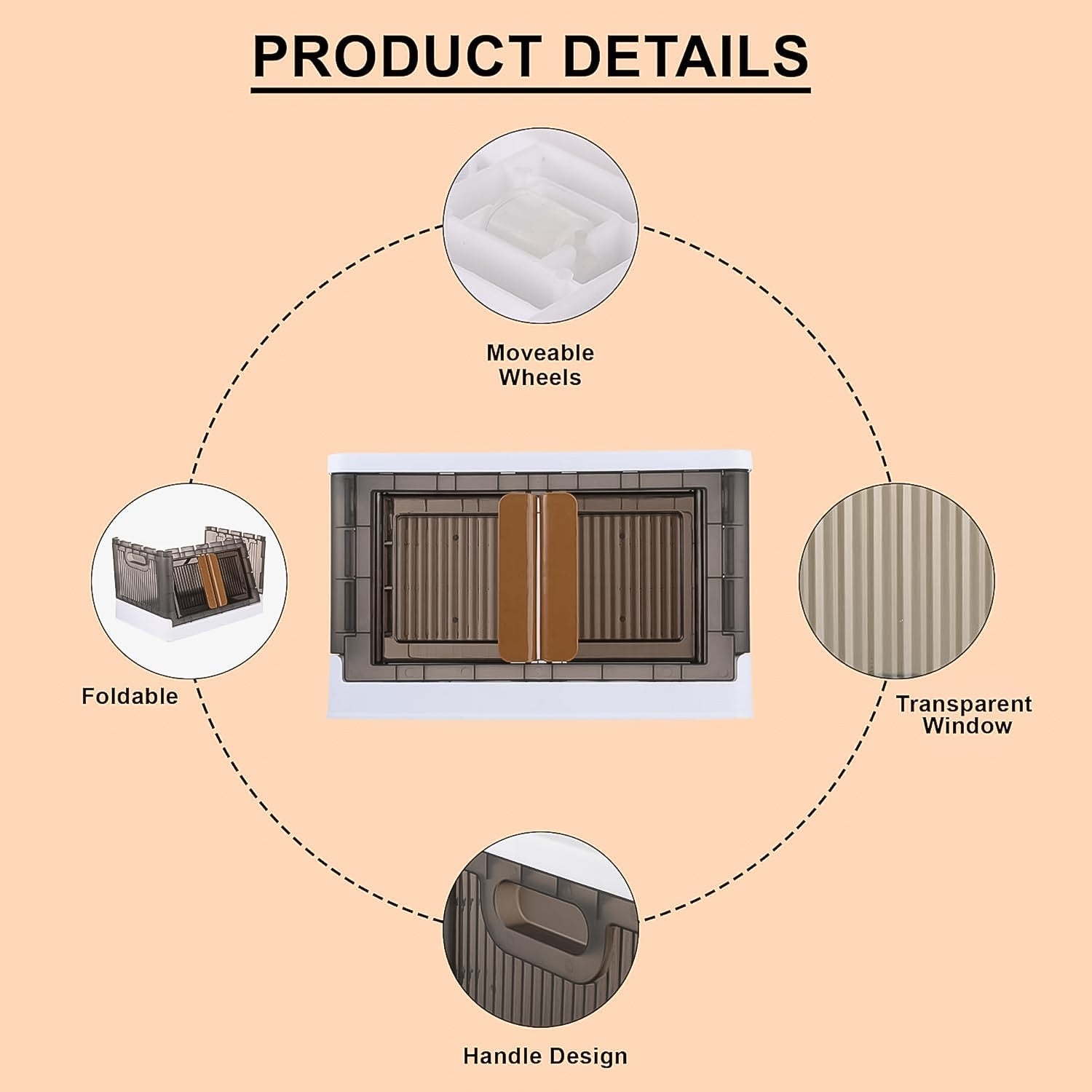 Plastic Folding Wardrobe Organizer – Portable Storage with Wheels