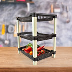 Plastic Storage Rack – 3-Tier Durable Multi-Use Organizer