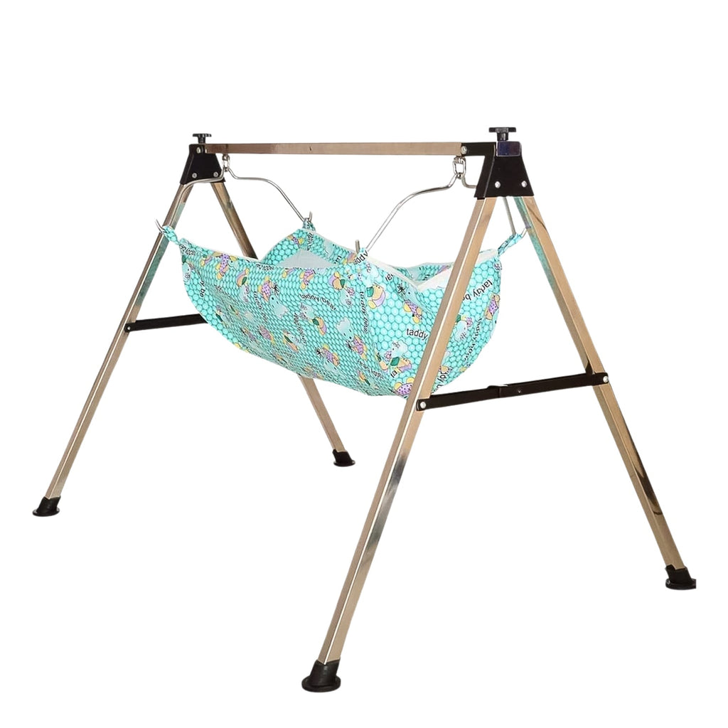 Baby Cradle Ghodiyu – Portable Stainless Steel Folding Swing Stand