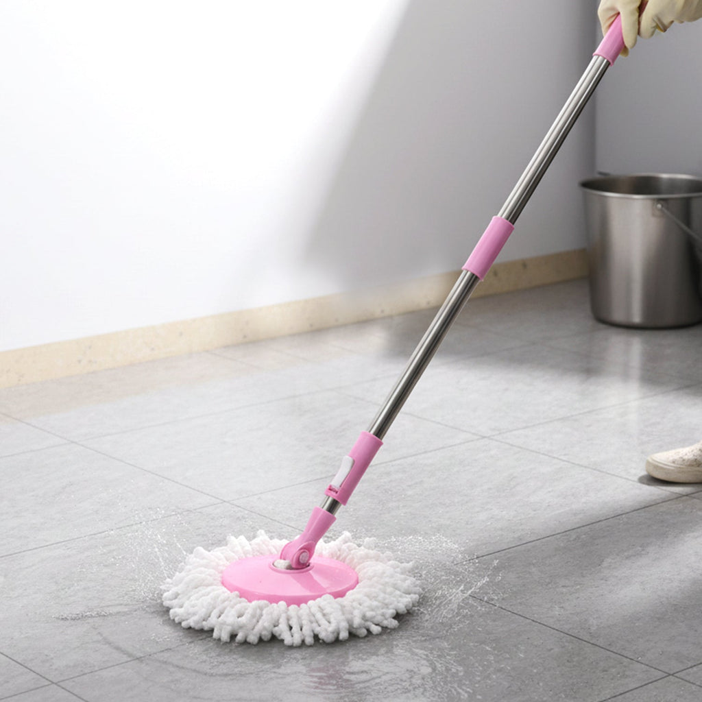 Quick Spin Mop – Easy Wheel Steel Bucket | Velvet Wipe
