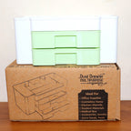 Desktop Organizer – 2-Layer with Dual Drawers & Side Bin for Home & Office