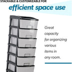 Plastic Drawer Organizer – 6-Layer Stone Texture Storage Cabinet