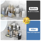 Stainless Steel Corner Shelf Organizer – Space-Saving & Durable (2 Pc)