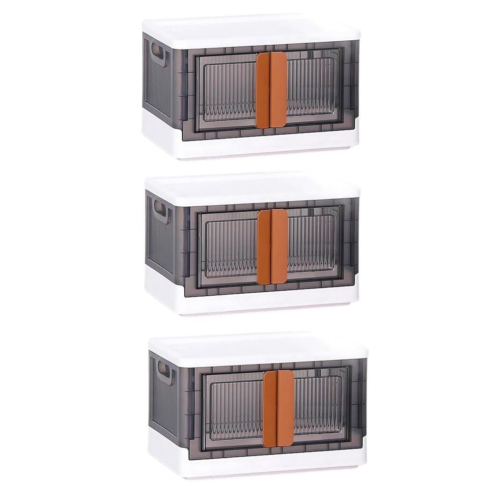 Plastic Folding Wardrobe Organizer – 3-Layer Storage with Wheels
