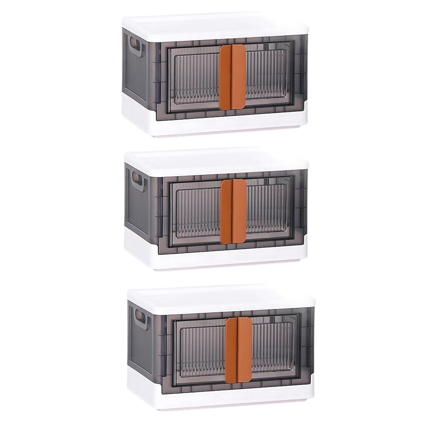 Plastic Folding Wardrobe Organizer – 3-Layer Storage with Wheels