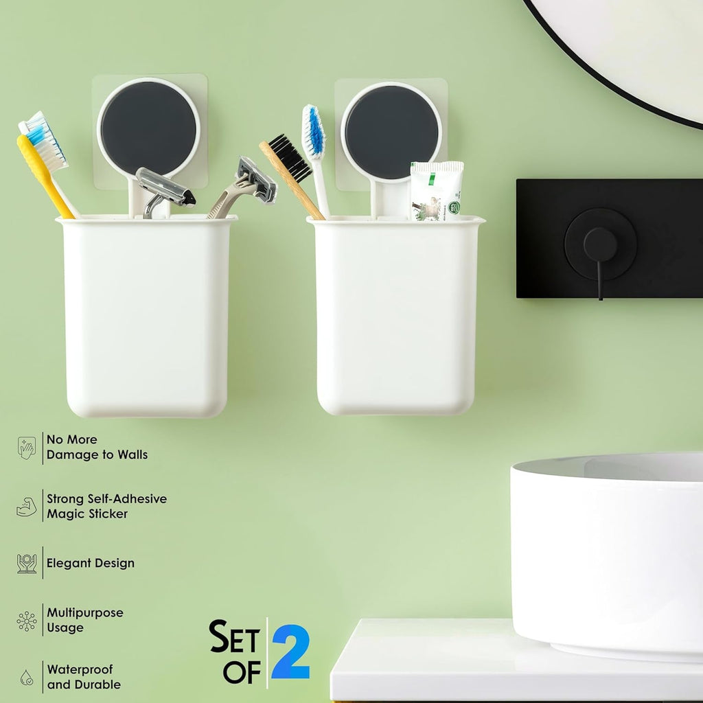 Bathroom Organizer Cups – Space-Saving Wall Mounted Set