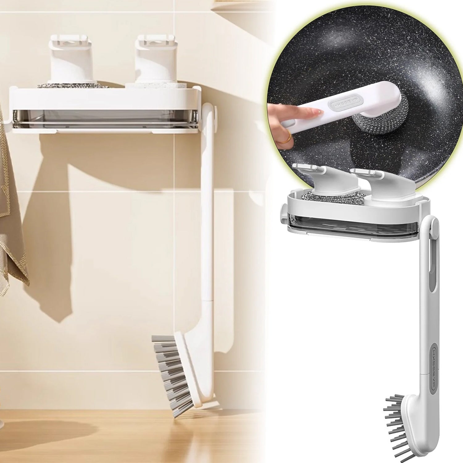 Wall Mounted Cleaning Combo Set – Space-Saving Kitchen Organizer