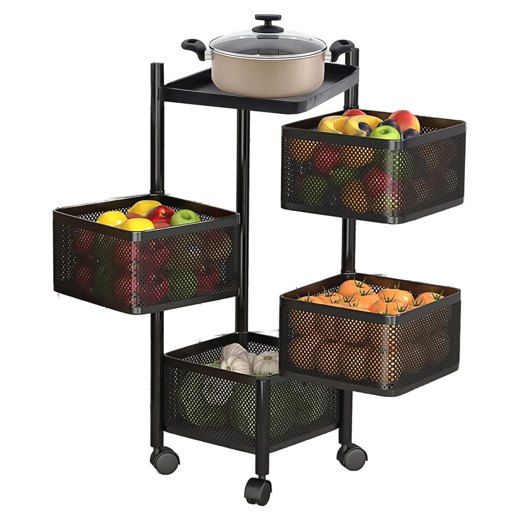 Metal Kitchen Trolley – 4 Layer Durable Storage Rack | Tidy Table