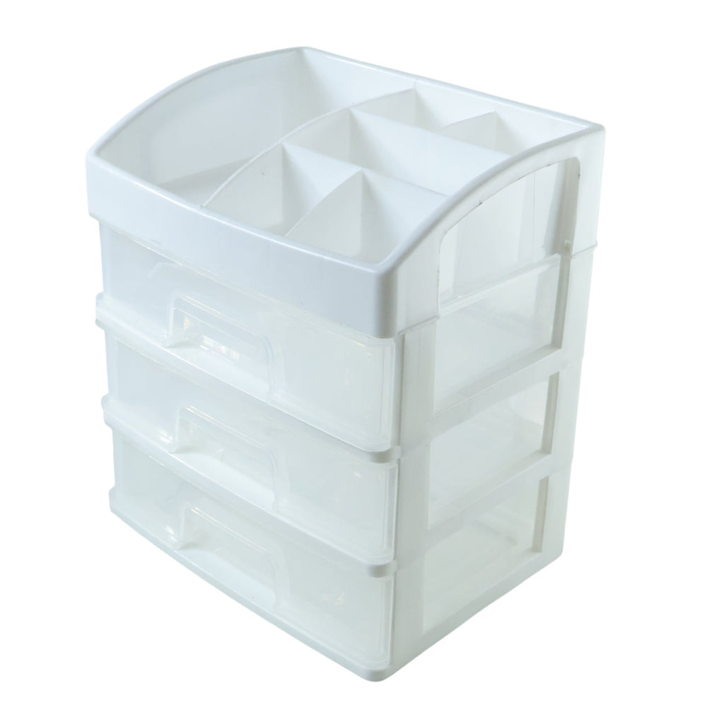 3 Layer Desktop Storage Organizer – Transparent Sliding Drawers
