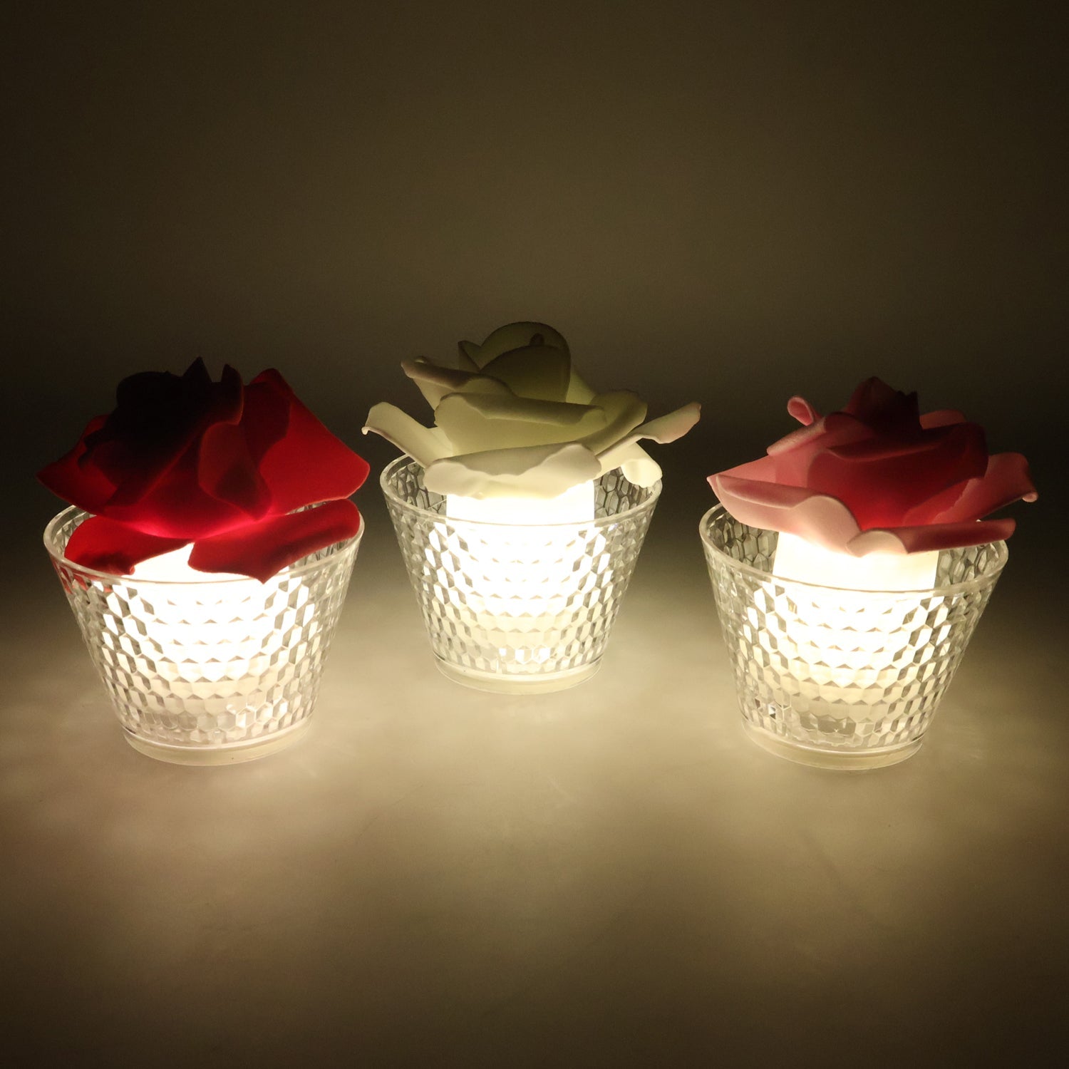 Rose Shaped Flameless LED Candles – Elegant Romantic Decor Set
