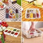 6-Compartment Fridge Storage Box – Leak-Proof, Space-Saving Organizer