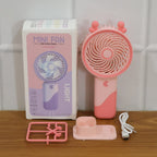 Mini Fan with LED Light – Portable & Rechargeable for Travel & Home