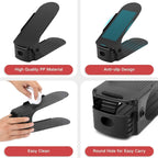 Adjustable Shoe Organizer – Folding Space Saver | Velvet Organizers