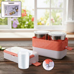 Electric heated lunch box with leakproof stainless steel containers for warm meals
