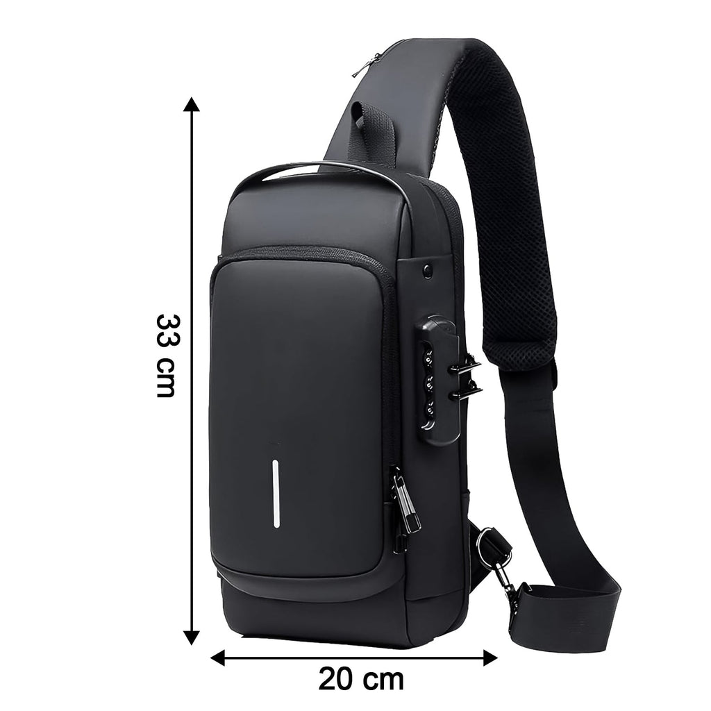 Anti-Theft Crossbody Sling Bag – Secure USB Charging Port