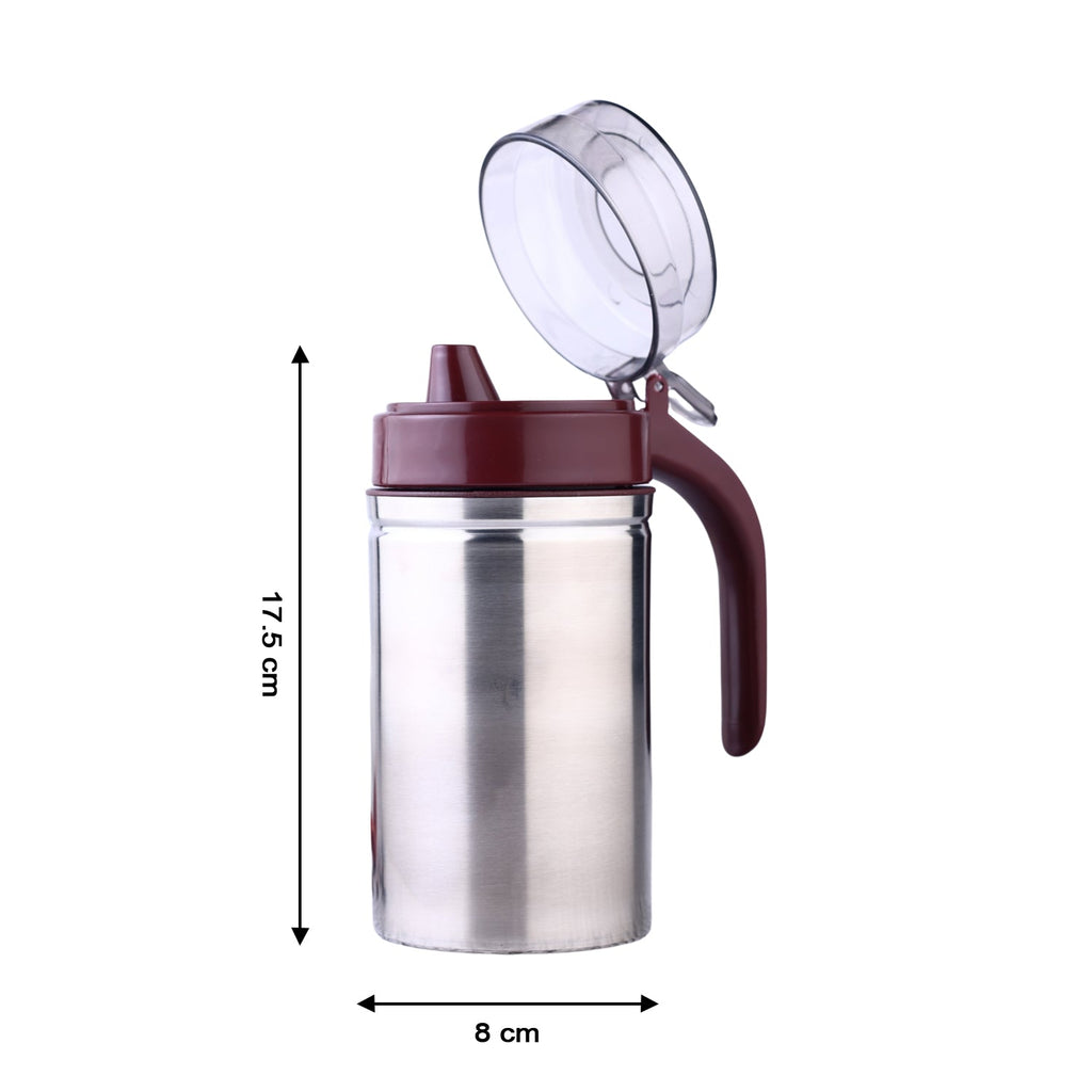Stainless Steel Oil Dispenser – 500ml Anti-Drip | Ganesh