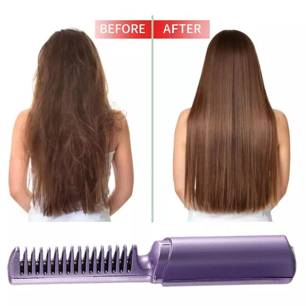 Mini Hair Straightener Brush Ð Cordless & Rechargeable for Travel