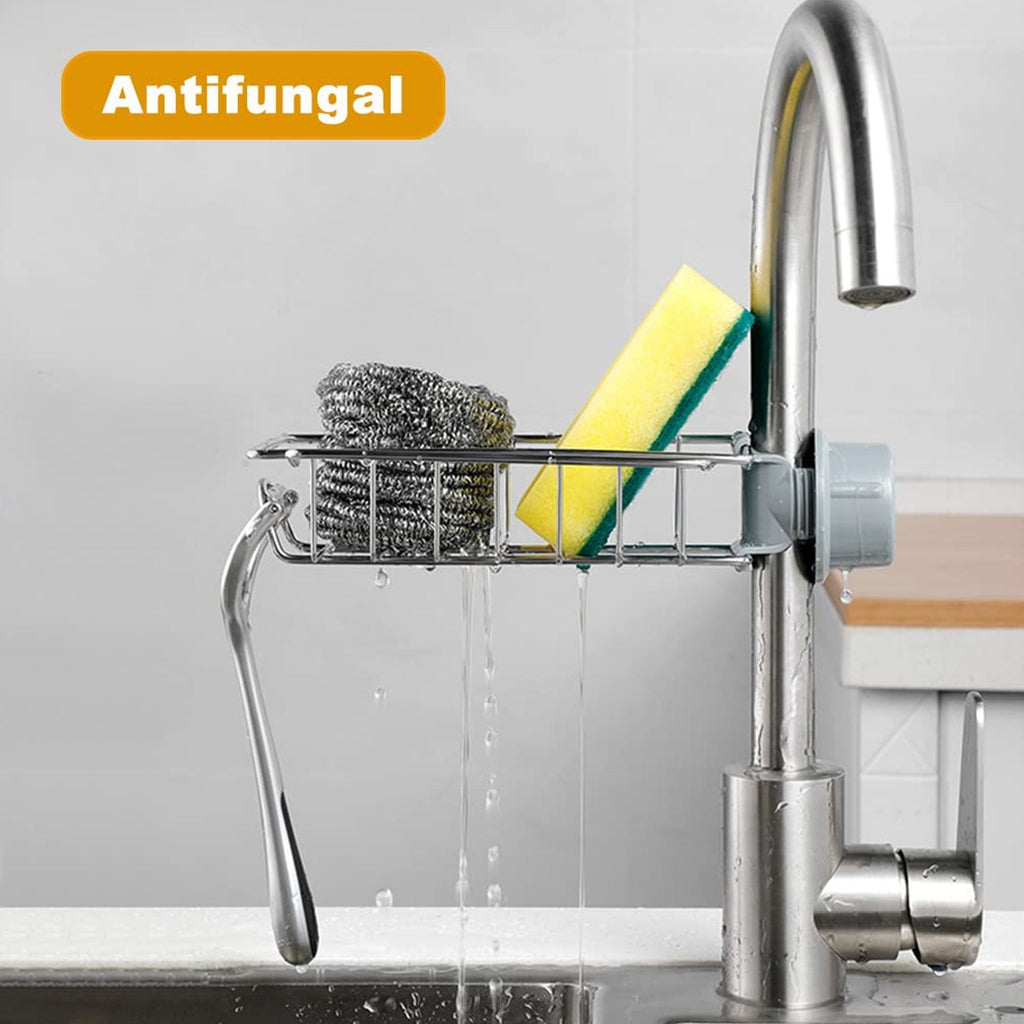 Stainless Steel Sink Caddy Organizer – Durable Clamp-On Holder