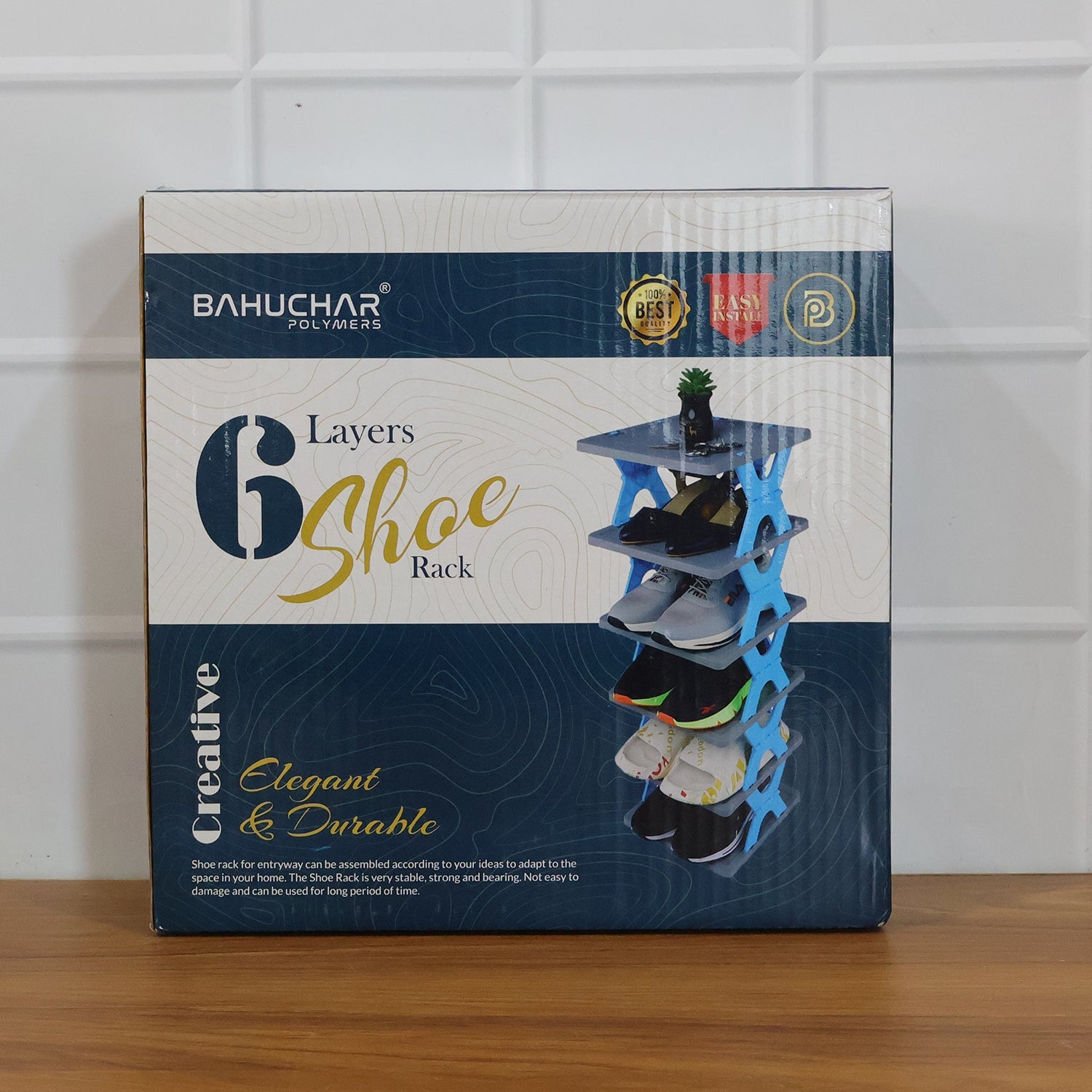 6 Layer Shoe Rack Stand – Space Saving Rectangle Organizer