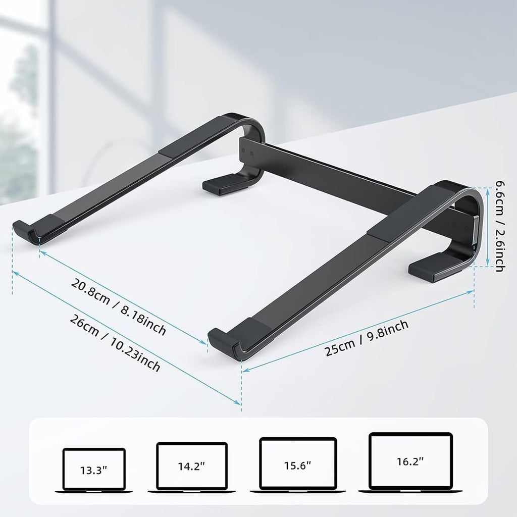 Fixed Metal Laptop Stand – Sturdy Ergonomic Desk Riser for Work