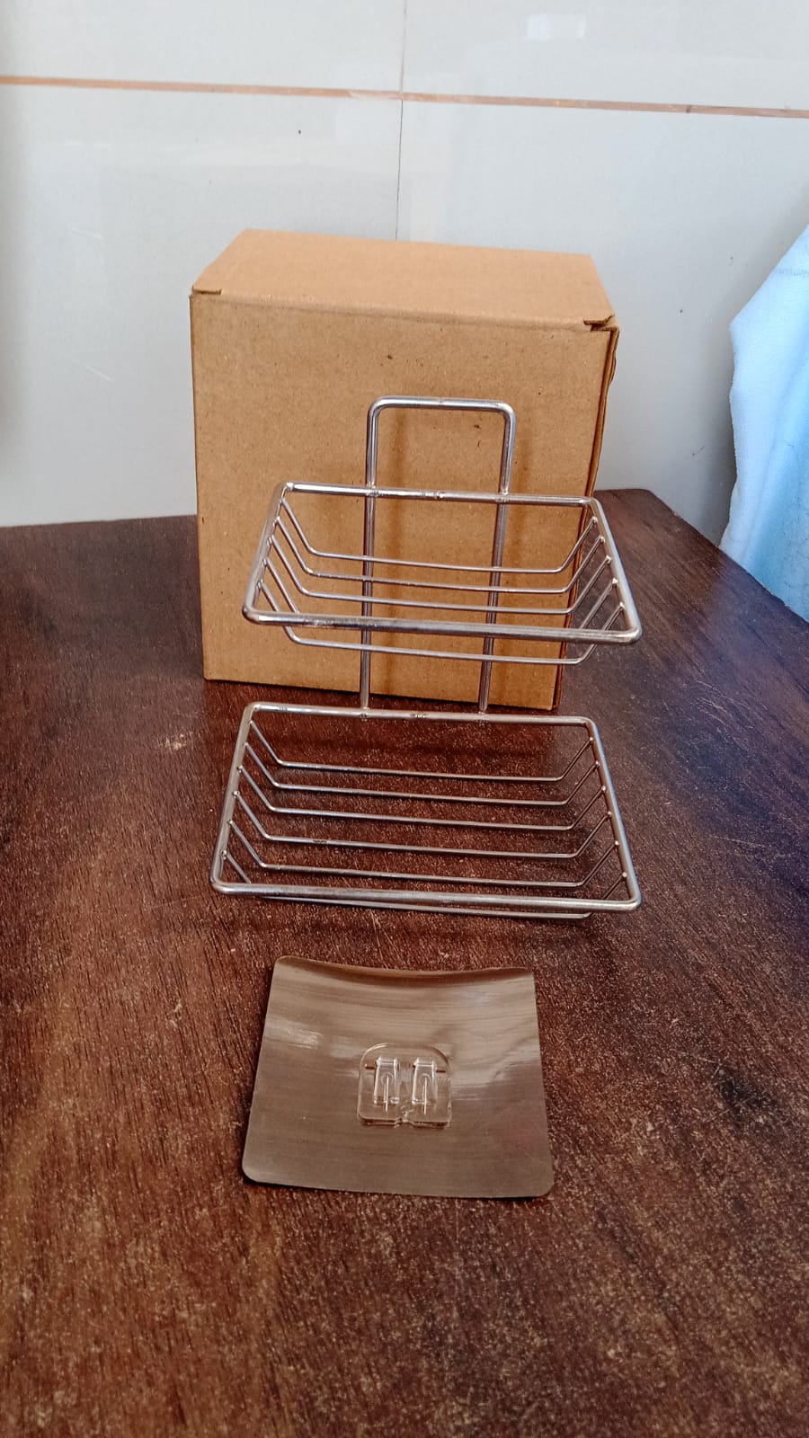 Wall Mounted Soap Dish – Stainless Steel with Hooks | Velvet Organizers