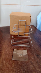 Wall Mounted Soap Dish – Stainless Steel with Hooks | Velvet Organizers