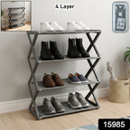 4 Layer Foldable Shoe Rack – Space-Saving Storage Solution