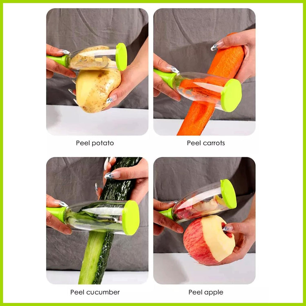 Smart Vegetable Peeler – Mess-Free with Container | Quickslice
