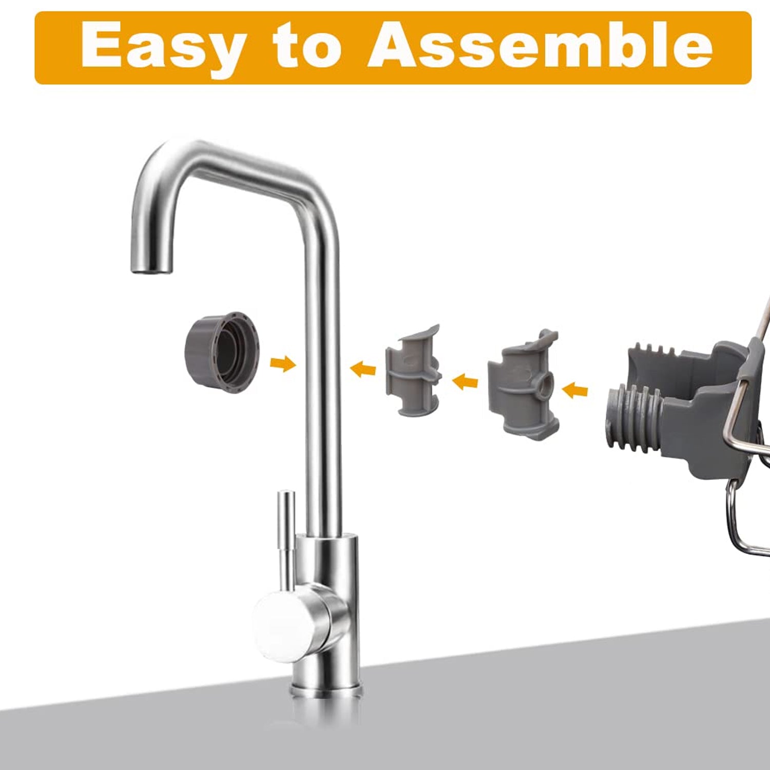 Stainless Steel Sink Caddy Organizer – Durable Clamp-On Holder