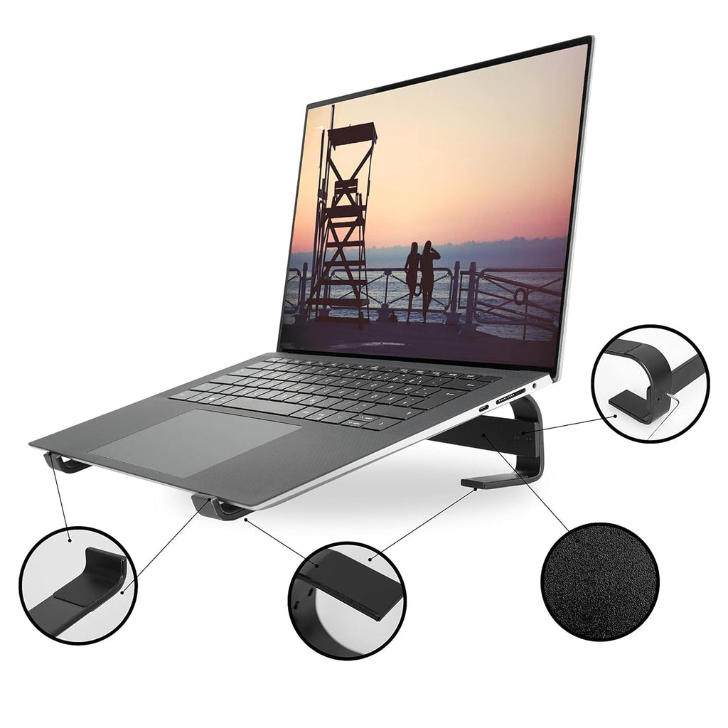 Fixed Metal Laptop Stand – Sturdy Ergonomic Desk Riser for Work