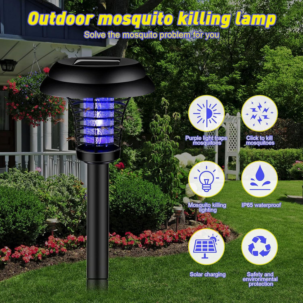 Solar Mosquito Trap Light – UV LED Solar Powered Bug Zapper